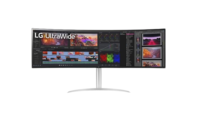 LG 49WQ95C-W 49-Inch 32:9 Curved UltraWide DQHD (5120 x 1440) Nano IPS Monitor G-SYNC Compatible and AMD FreeSyn Premium Pro, HDMI 2.1 & USB Type-C (90W PD), Tilt/Height/Swivel Adjustable